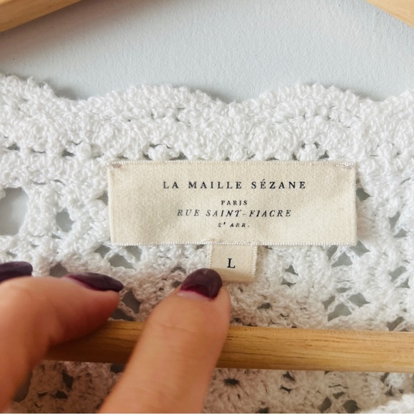 Sezane White Crochet Cardigan - Picture 4 of 9